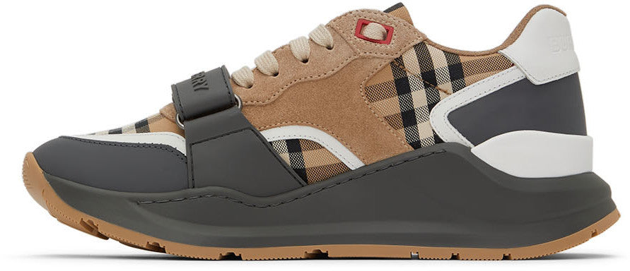 Burberry Gray Ramsey Check Sneakers