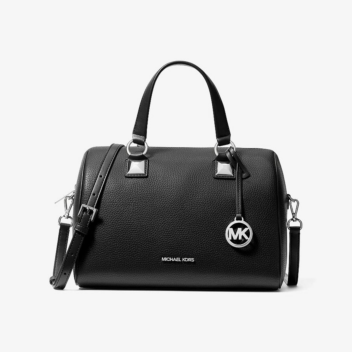 Grayson Medium Pebbled Leather Duffel Crossbody Bag