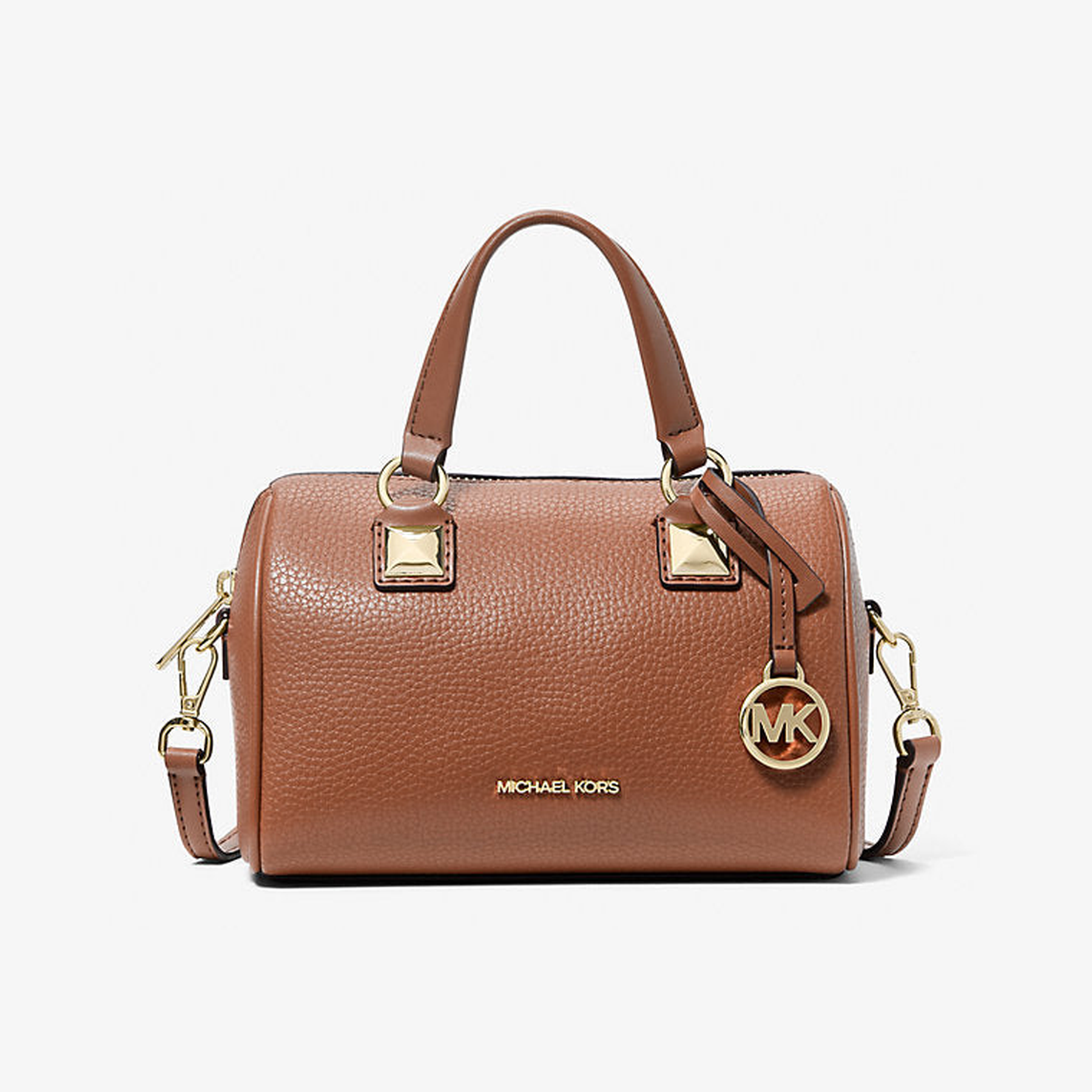 Grayson Small Pebbled Leather Duffel Crossbody Bag