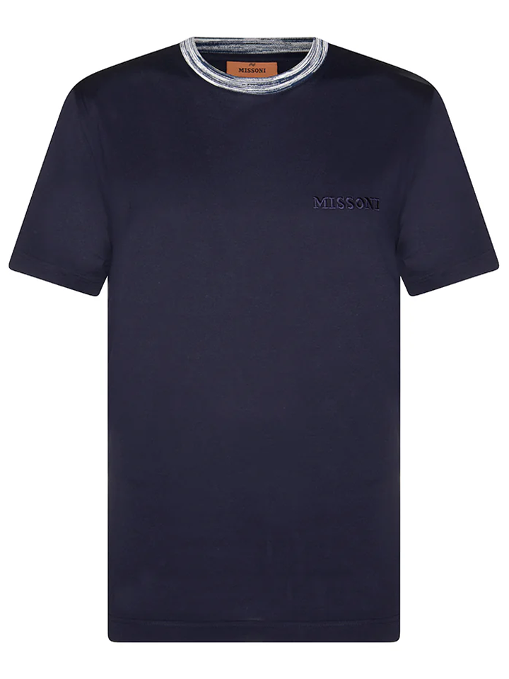 Missoni Embroidered Logo T-Shirt in Navy