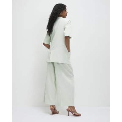 Green Ankle Grazer Tailored Trousers