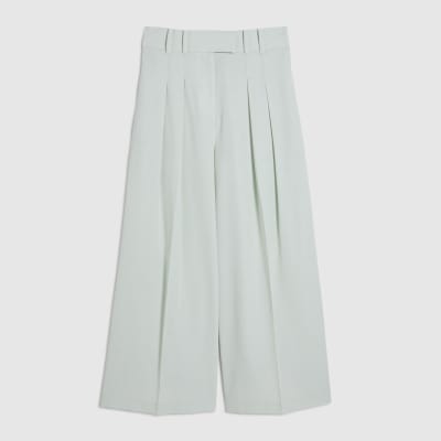 Green Ankle Grazer Tailored Trousers