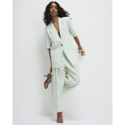 Green Ankle Grazer Tailored Trousers