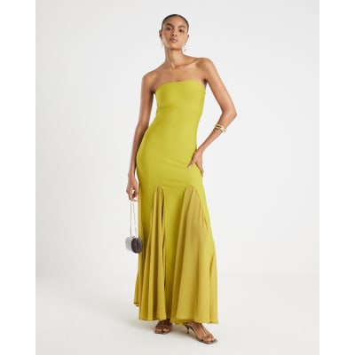 Green Bandeau Bodycon Maxi Dress