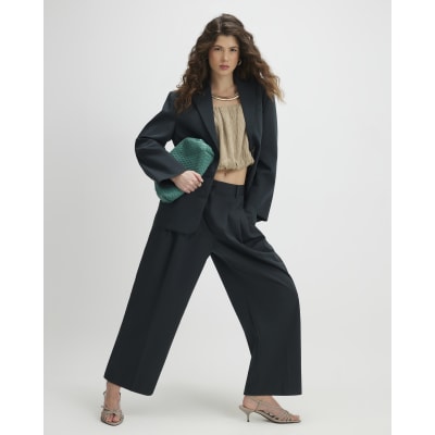 Green Barrel Leg Trousers
