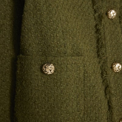 Green Boucle Fringed Trophy Jacket
