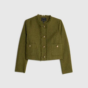 Green Boucle Fringed Trophy Jacket