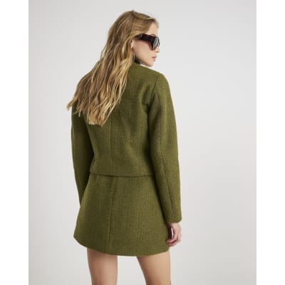 Green Boucle Fringed Trophy Jacket