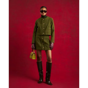 Green Boucle Fringed Trophy Jacket
