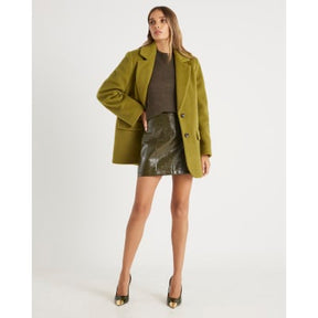Green Brushed Faux Wool Blazer