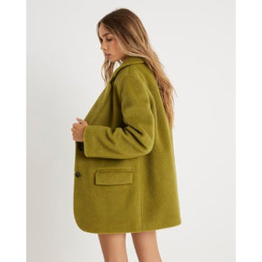 Green Brushed Faux Wool Blazer