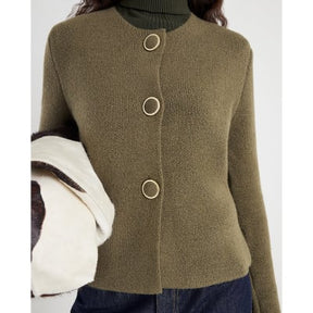Green Button Detail Cardigan
