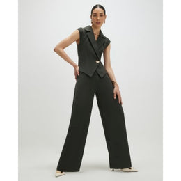 Green Cap Sleeve Wide Leg Jumpsuit