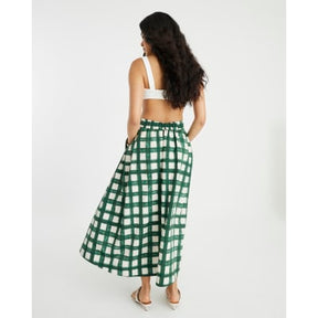 Green Check Midi Skirt