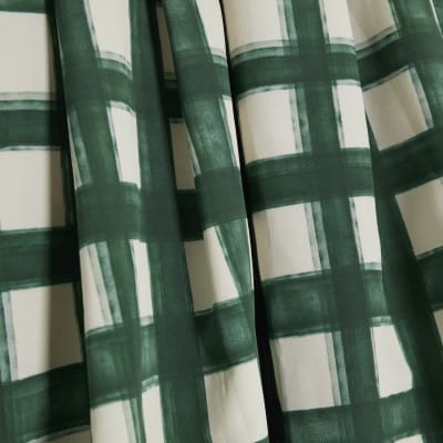 Green Check Midi Skirt