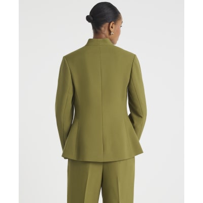 Green Collarless Blazer