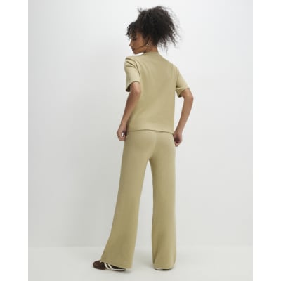 Green Cosy Wide Leg Joggers