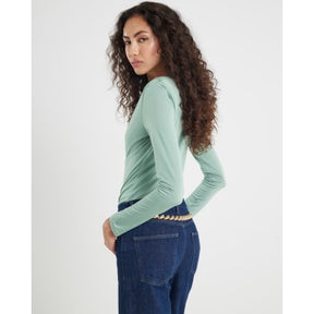 Green Cowl Neck Bodysuit