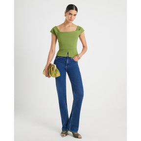 Green Cowl neck Corset Top