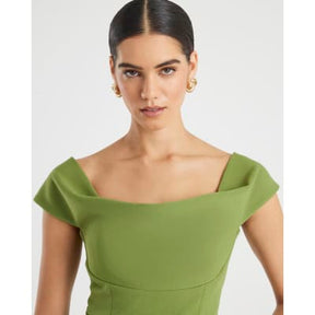 Green Cowl neck Corset Top