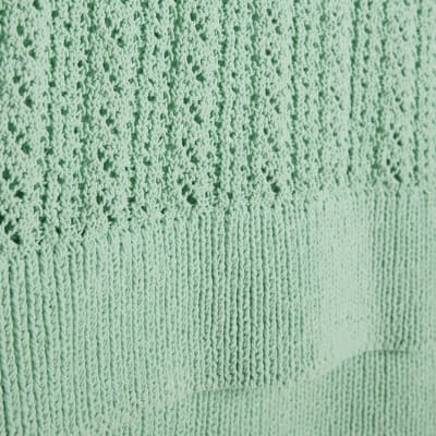 Green Crochet Knit Vest Top