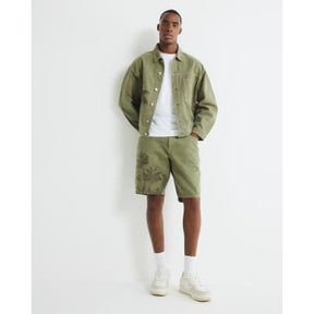 Green Denim Embroidered Palm Jacket