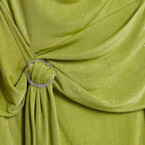 Green Embellished Drape Trim Mini Dress
