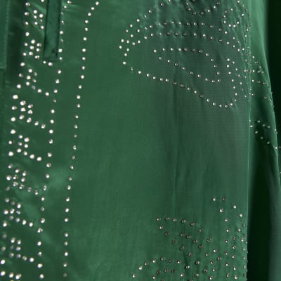 Green Embellished Kimono Top
