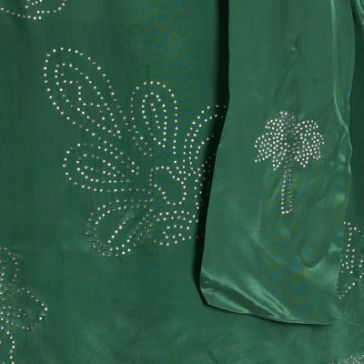 Green Embellished Scarf Bandeau Top