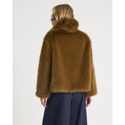 Green Faux Fur Collared Jacket