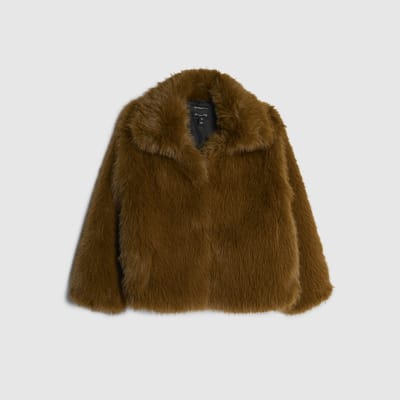 Green Faux Fur Collared Jacket