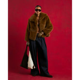 Green Faux Fur Collared Jacket
