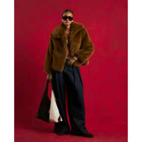 Green Faux Fur Collared Jacket