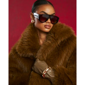 Green Faux Fur Collared Jacket