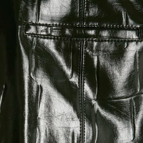 Green Faux Leather Croc Texture Mini Skirt