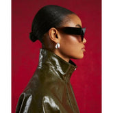 Green Faux Leather Funnel Neck Bomber Jacket