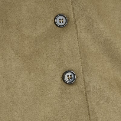 Green Faux Suede Overshirt