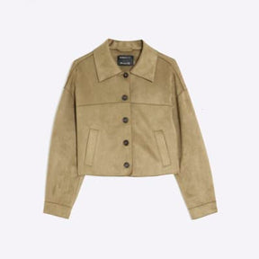 Green Faux Suede Overshirt