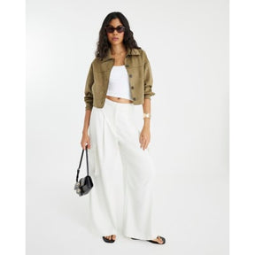 Green Faux Suede Overshirt