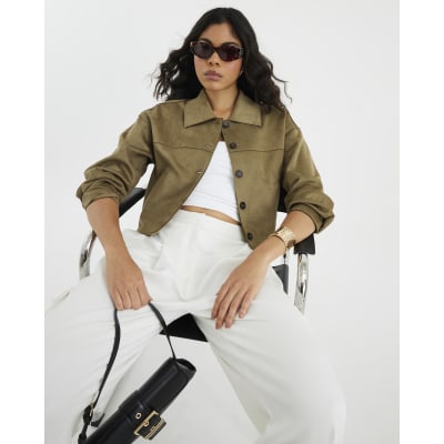 Green Faux Suede Overshirt
