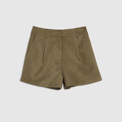 Green Faux Suede Shorts