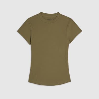 Green Fitted Rib T-Shirt