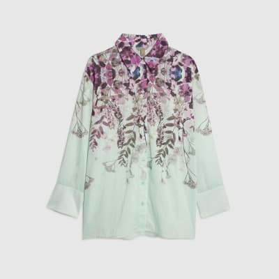 Green Floral Print Shirt