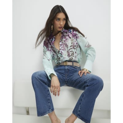 Green Floral Print Shirt