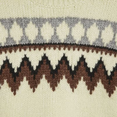 Green Frill Knitted Fair Isle Jumper