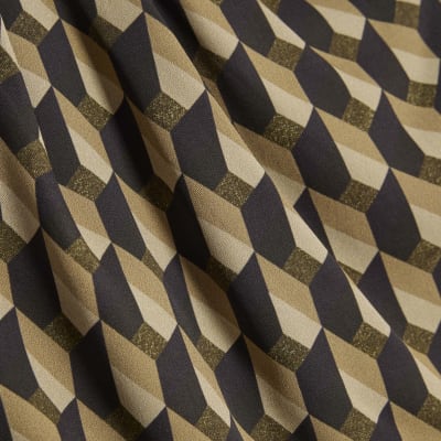 Green Geometric Drape Cowl Jumpsuit