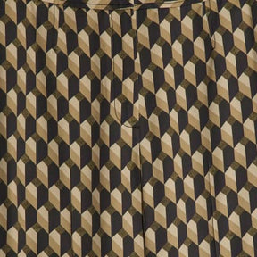 Green Geometric Skinny Flared Trousers