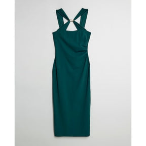 Green Halter Neck Midi Dress