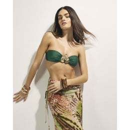 Green Hardware Bandeau Bikini Top