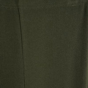 Green High Waisted Ribbed Flare Leggings